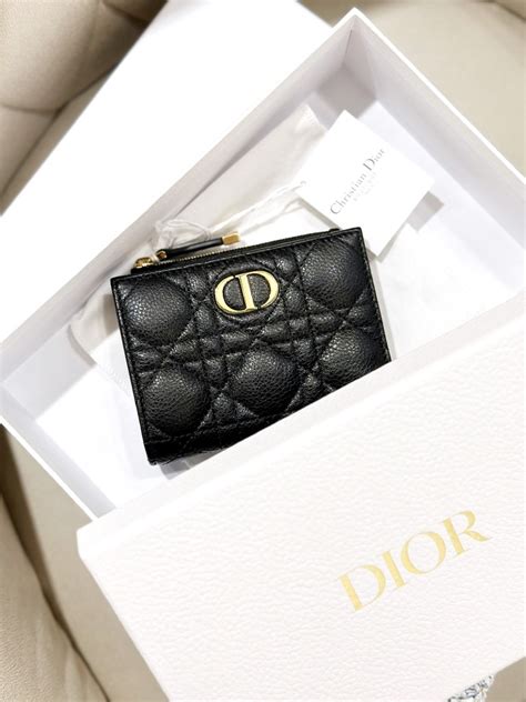 dior caro dahlia wallet black